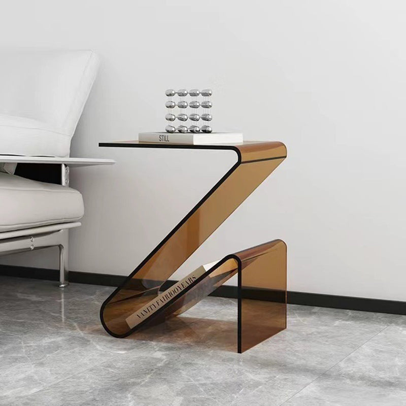 Contemporary Nordic Acrylic Z-Shaped End Table Storage Shelf For Living Room