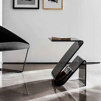 Contemporary Nordic Acrylic Z-Shaped End Table Storage Shelf For Living Room