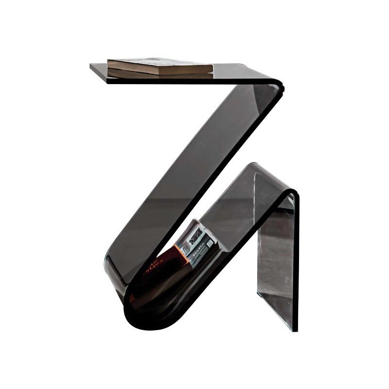 Contemporary Nordic Acrylic Z-Shaped End Table Storage Shelf For Living Room