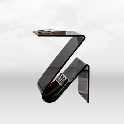 Contemporary Nordic Acrylic Z-Shaped End Table Storage Shelf For Living Room