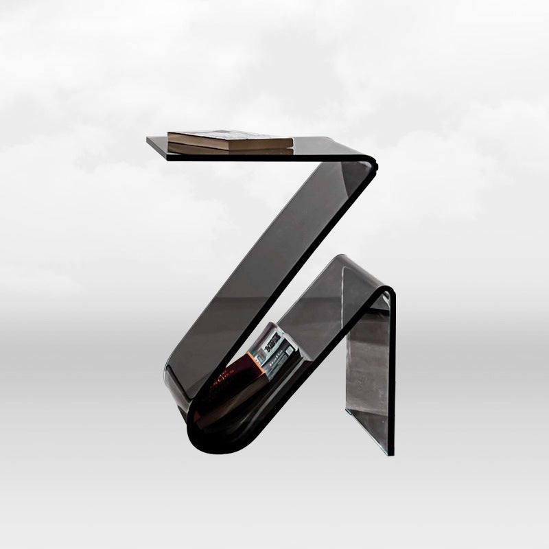 Contemporary Nordic Acrylic Z-Shaped End Table Storage Shelf For Living Room
