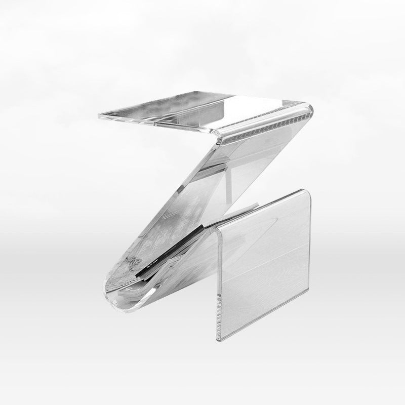 Contemporary Nordic Acrylic Z-Shaped End Table Storage Shelf For Living Room