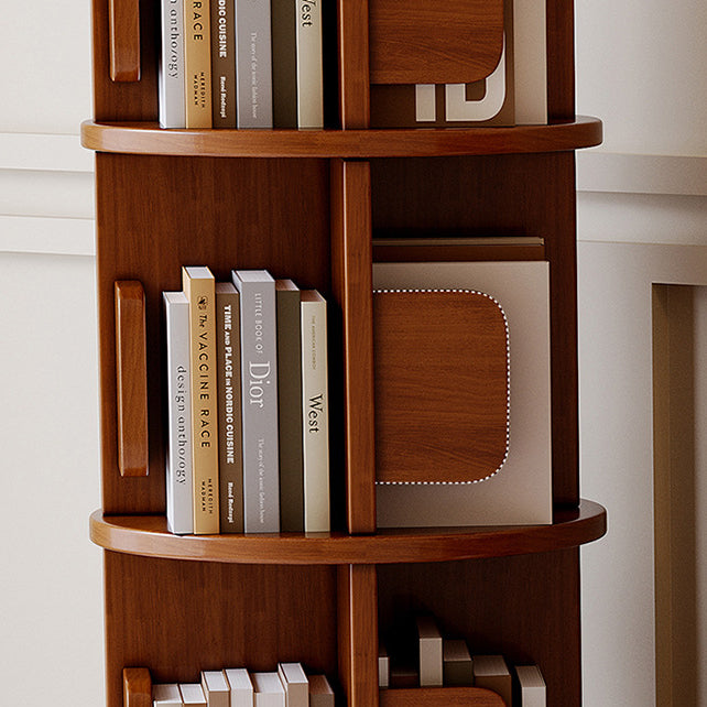 Contemporary Simplicity Square Rubberwood End Table Rotating Storage Shelf For Living Room