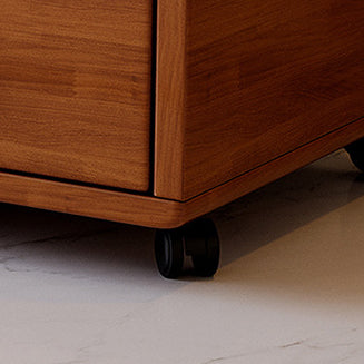 Contemporary Simplicity Square Rubberwood End Table Rotating Storage Shelf For Living Room