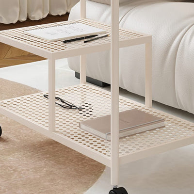 Table d'appoint rectangulaire en verre avec cadre en métal, simplicité contemporaine, 3 niveaux, pour salon 
