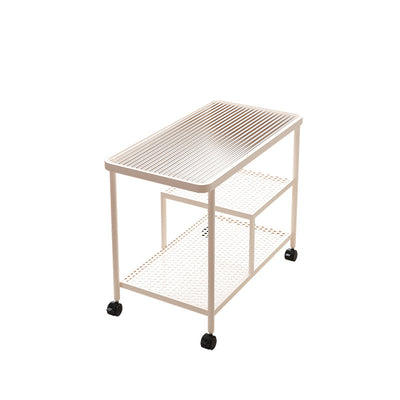 Table d'appoint rectangulaire en verre avec cadre en métal, simplicité contemporaine, 3 niveaux, pour salon 