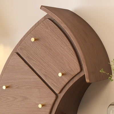 Table d'appoint contemporaine créative en bois massif incurvé à 5 tiroirs pour salon 