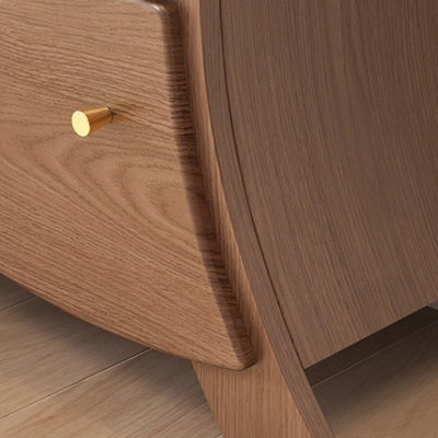 Table d'appoint contemporaine créative en bois massif incurvé à 5 tiroirs pour salon 
