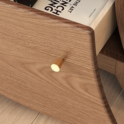 Table d'appoint contemporaine créative en bois massif incurvé à 5 tiroirs pour salon 