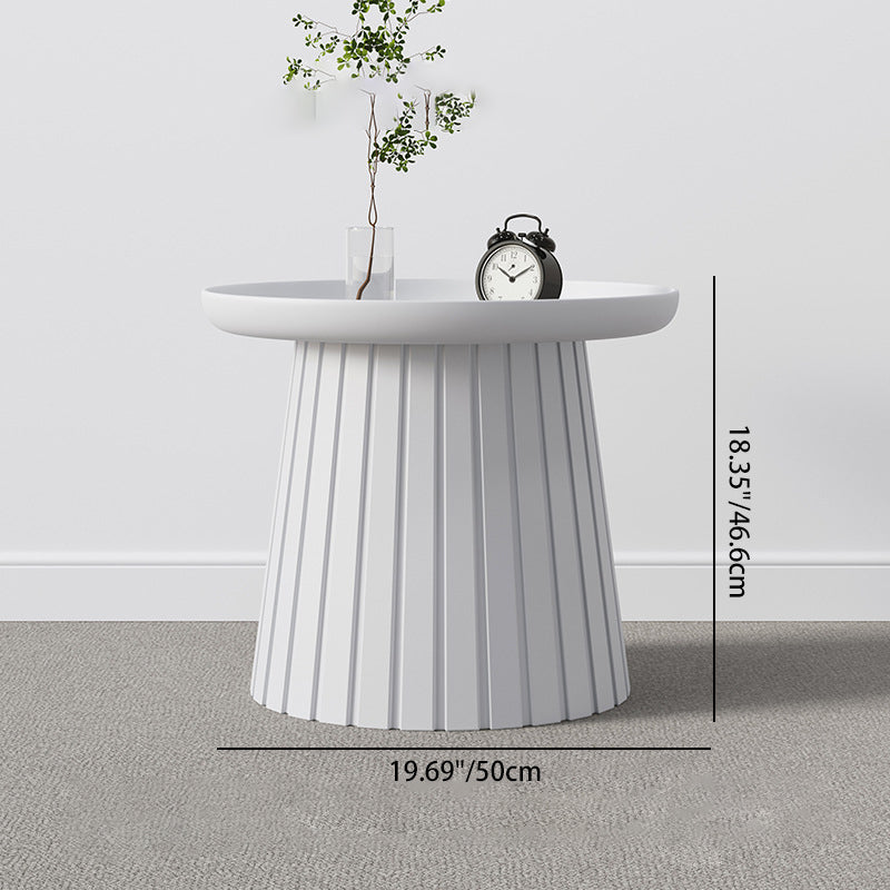 Contemporary Scandinavian Mushroom Shaped Plastic Round Pedestal Coffee Table For Living Room