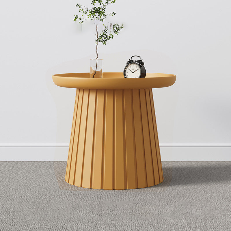 Contemporary Scandinavian Mushroom Shaped Plastic Round Pedestal Coffee Table For Living Room