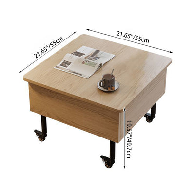 Traditional Japanese Square Solid Wood Ecological Board Top Extendable Coffee Table For Living Room