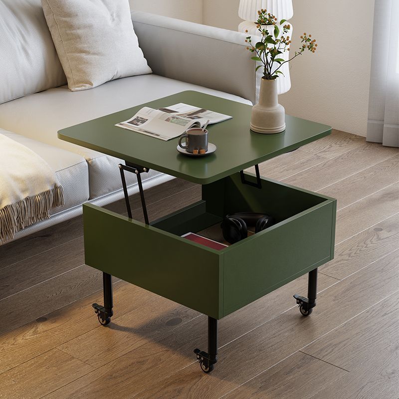 Traditional Japanese Square Solid Wood Ecological Board Top Extendable Coffee Table For Living Room
