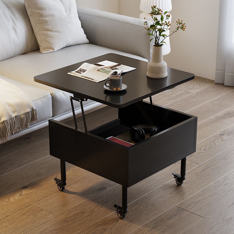 Traditional Japanese Square Solid Wood Ecological Board Top Extendable Coffee Table For Living Room