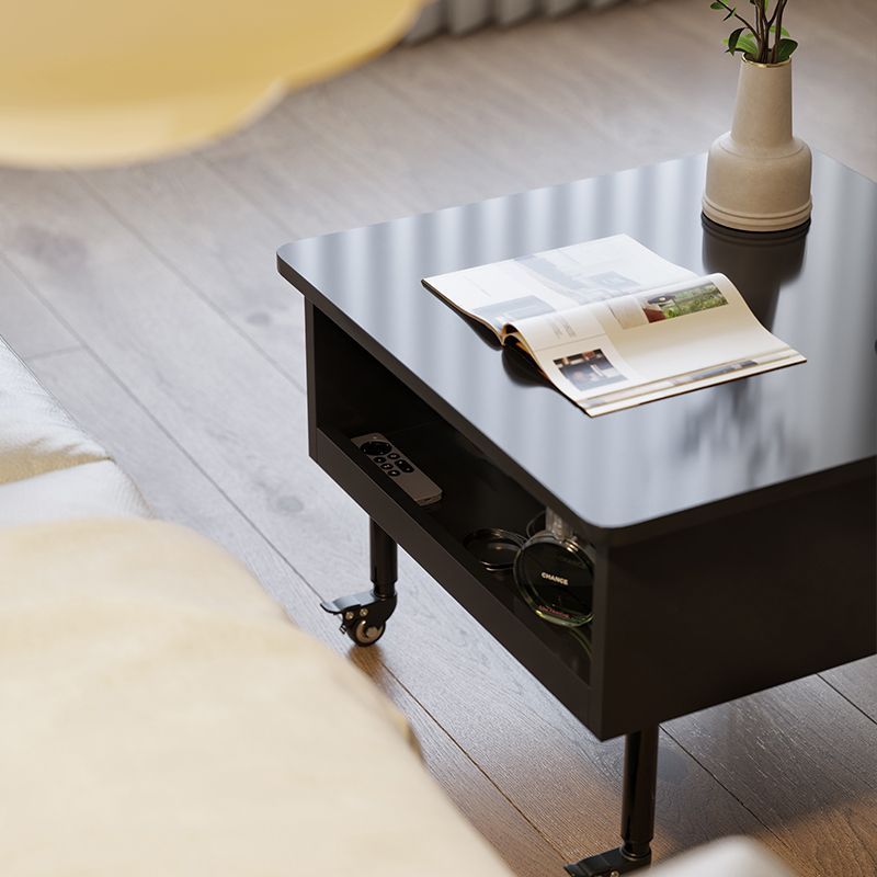 Traditional Japanese Square Solid Wood Ecological Board Top Extendable Coffee Table For Living Room