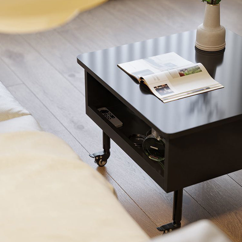 Traditional Japanese Square Solid Wood Ecological Board Top Extendable Coffee Table For Living Room