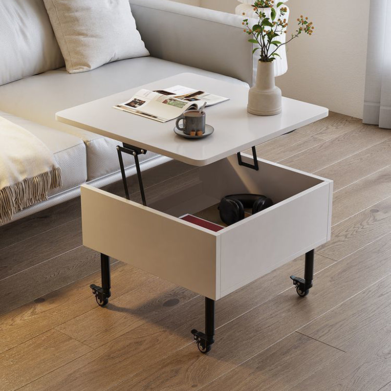 Traditional Japanese Square Solid Wood Ecological Board Top Extendable Coffee Table For Living Room