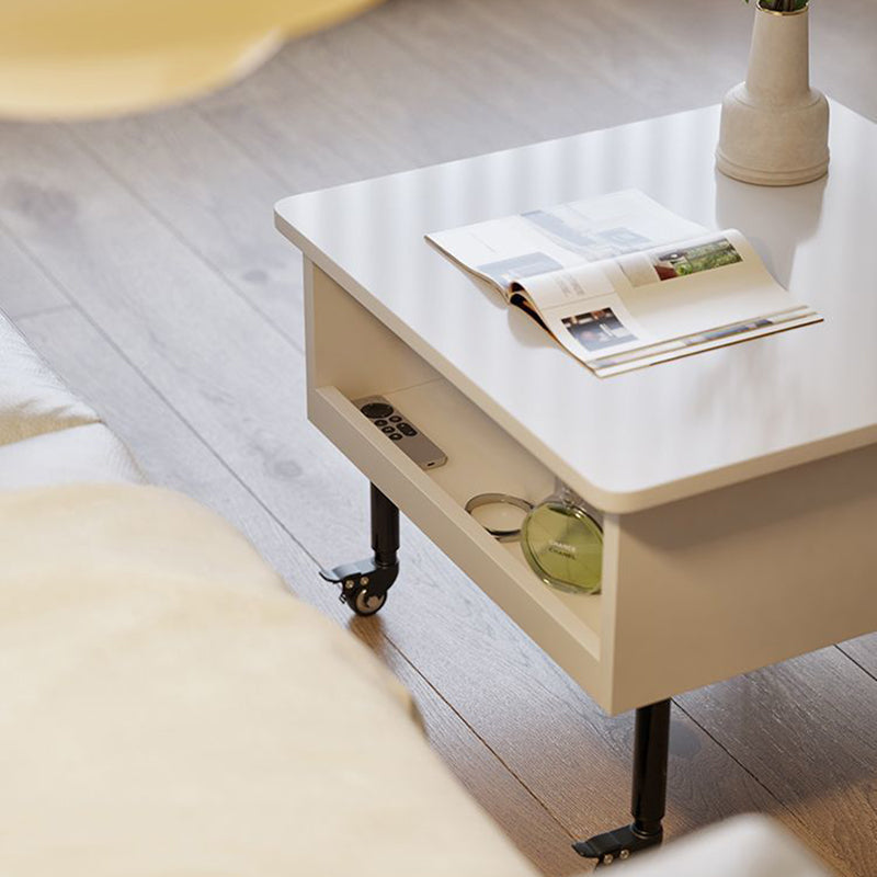 Traditional Japanese Square Solid Wood Ecological Board Top Extendable Coffee Table For Living Room