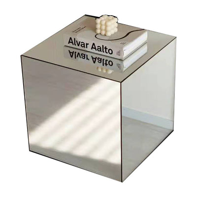 Moderner minimalistischer Acrylspiegel-Würfeltisch für das Wohnzimmer 