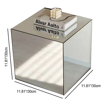 Moderner minimalistischer Acrylspiegel-Würfeltisch für das Wohnzimmer 