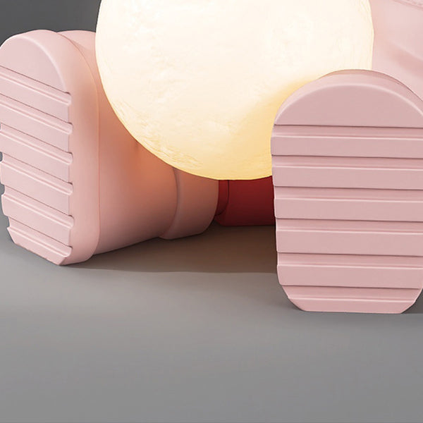 Contemporary Creative MDF Round Top Astronaut Resin Base Side Table 1-Tier For Living Room