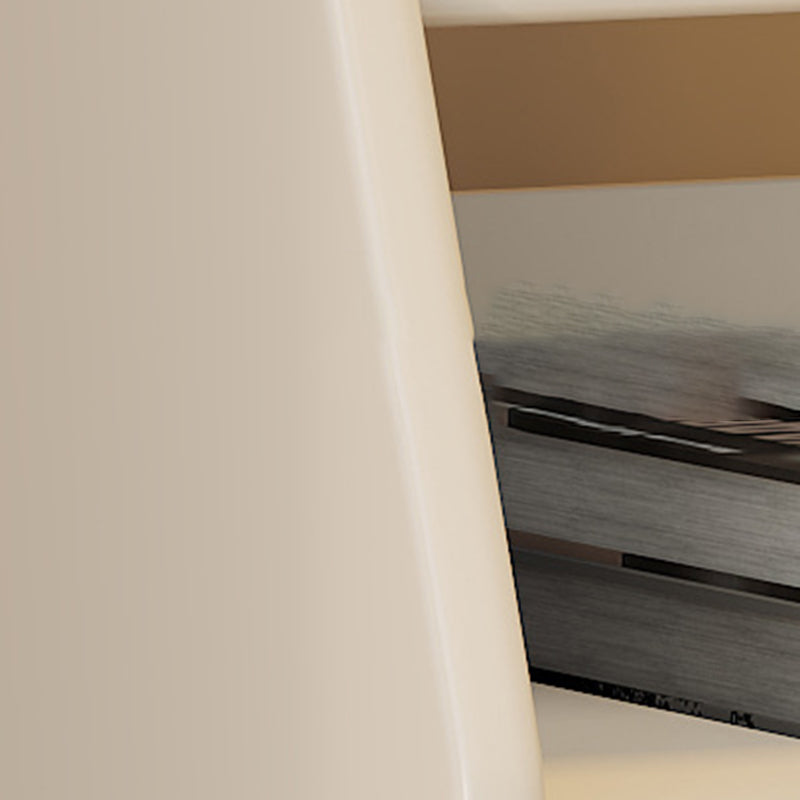 Contemporary Simplicity Rectangular Rubber Wood Plywood Nightstand 2-Drawer Storage Shelves For Bedroom