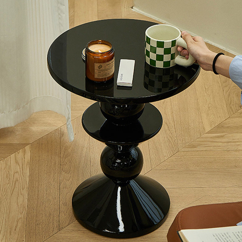 Contemporary Nordic FRP Geometric Round Side Table For Living Room