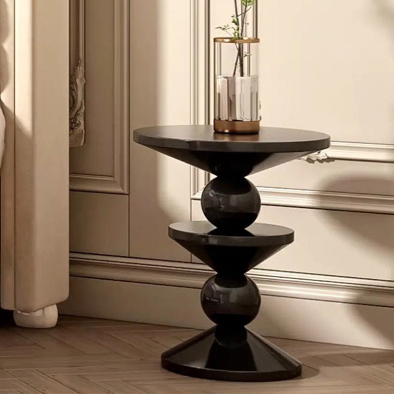 Contemporary Nordic FRP Geometric Round Side Table For Living Room
