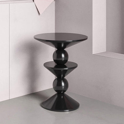 Contemporary Nordic FRP Geometric Round Side Table For Living Room