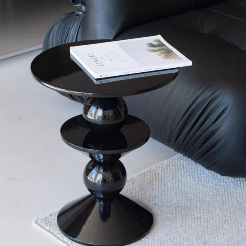 Contemporary Nordic FRP Geometric Round Side Table For Living Room