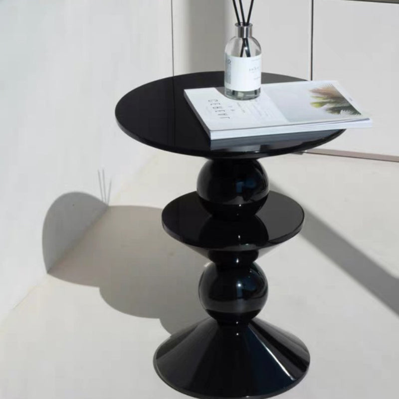 Contemporary Nordic FRP Geometric Round Side Table For Living Room