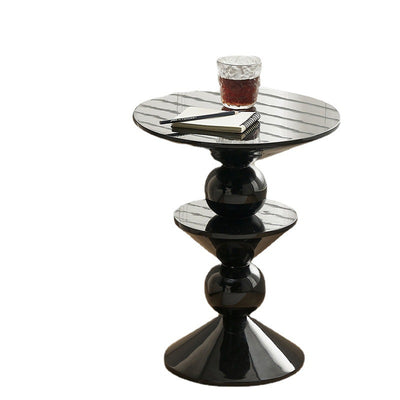 Contemporary Nordic FRP Geometric Round Side Table For Living Room