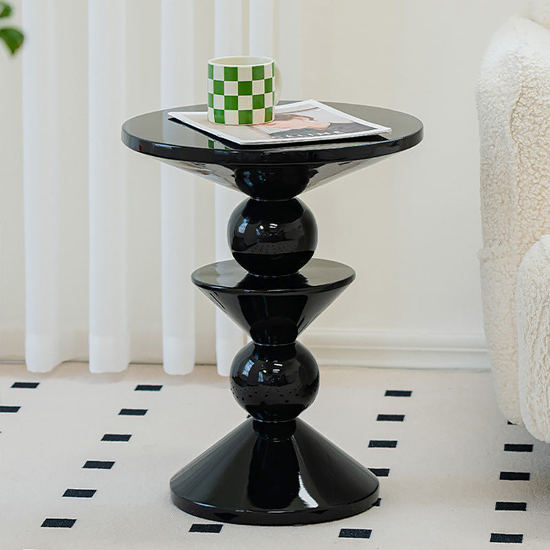 Contemporary Nordic FRP Geometric Round Side Table For Living Room