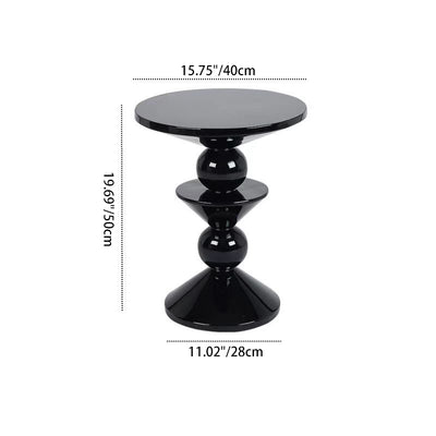 Contemporary Nordic FRP Geometric Round Side Table For Living Room