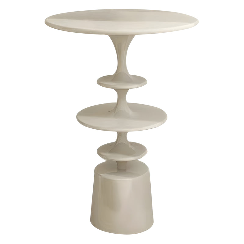 Contemporary Nordic Fiberglass Round Top Side Table For Living Room