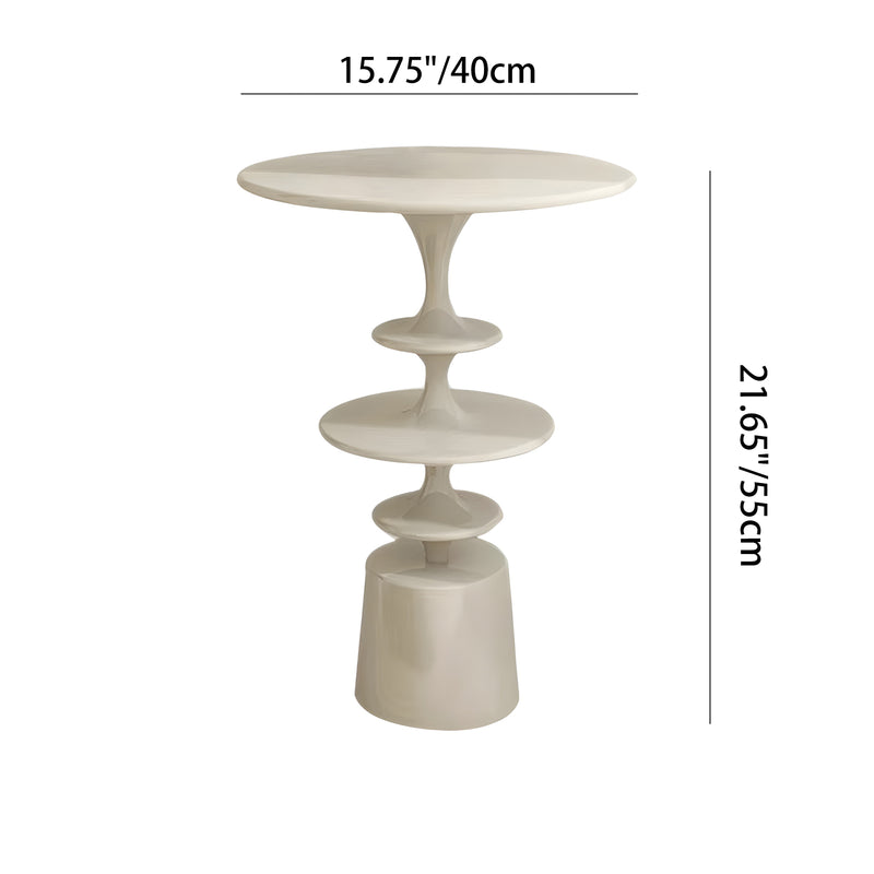 Contemporary Nordic Fiberglass Round Top Side Table For Living Room