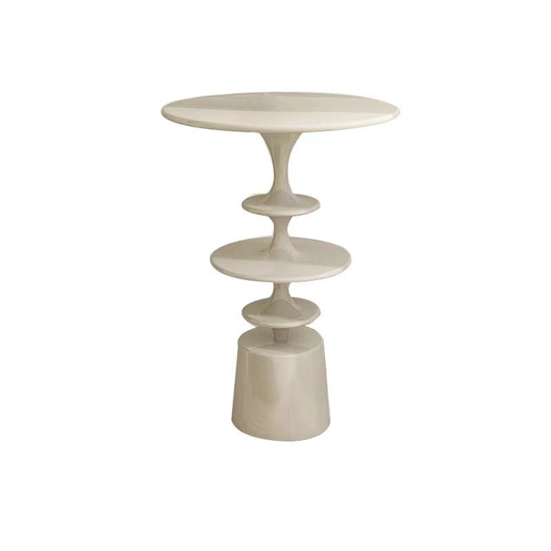 Contemporary Nordic Fiberglass Round Top Side Table For Living Room