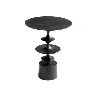 Contemporary Nordic Fiberglass Round Top Side Table For Living Room