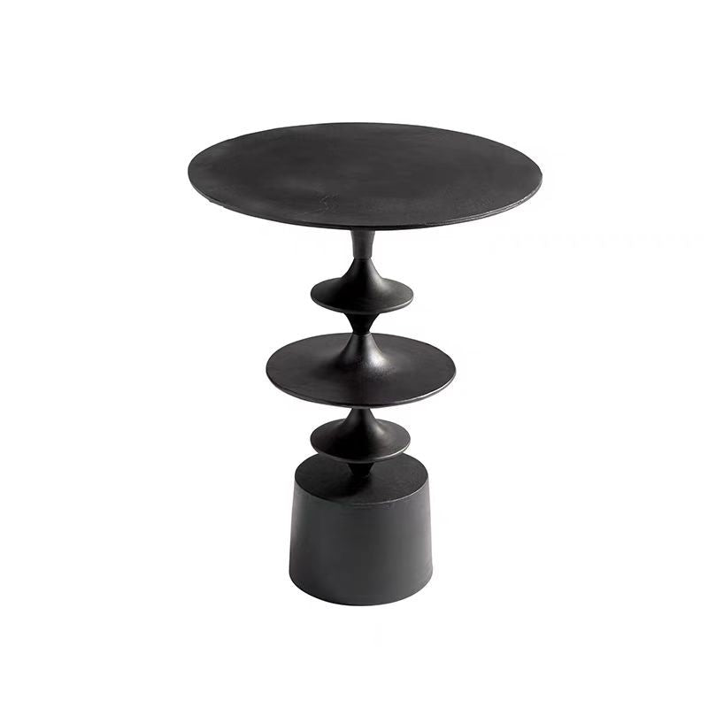 Contemporary Nordic Fiberglass Round Top Side Table For Living Room