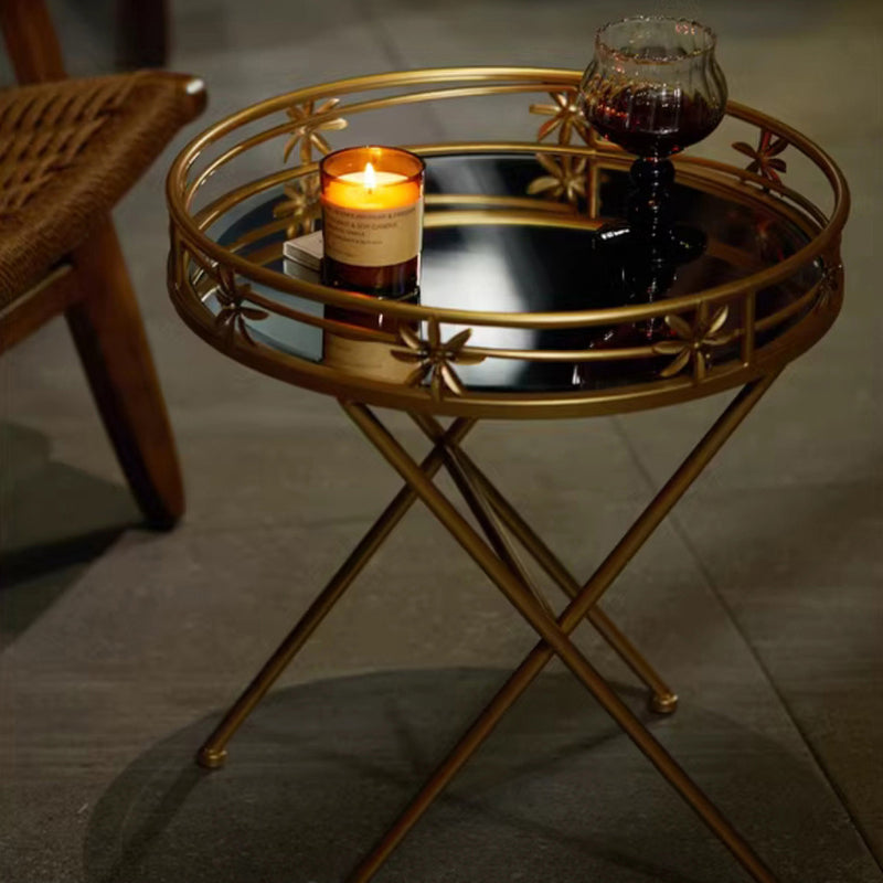 Contemporary Luxury Geometry Circle Hollow Out Iron Coffee Table For Living Room