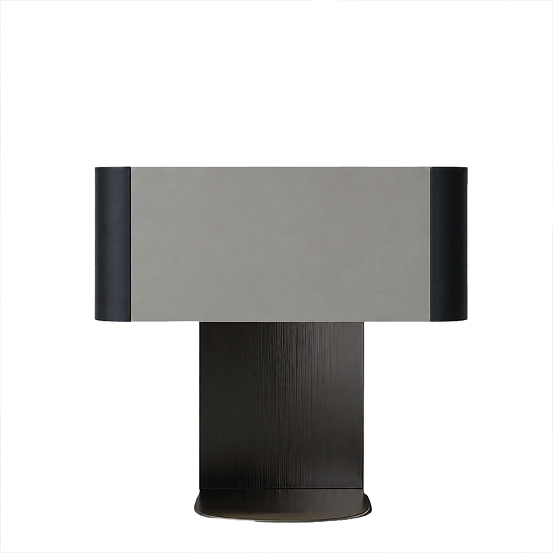 Table de nuit moderne de luxe avec dessus en pierre frittée carrée et placage en bois fumé 1 tiroir pour chambre 