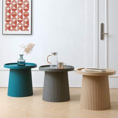 Contemporary Scandinavian Macaron Plastic Tray Top Coffee Table For Living Room