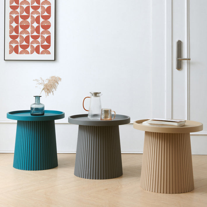 Contemporary Scandinavian Macaron Plastic Tray Top Coffee Table For Living Room