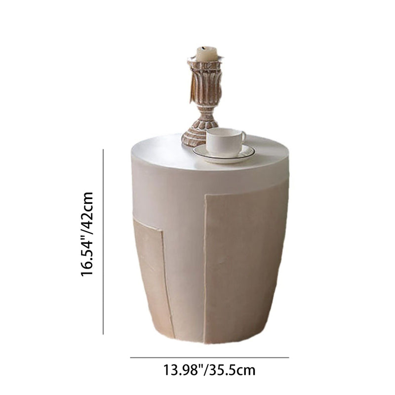 Contemporary Simplicity Geometric Cylinder Magnesium Oxide End Table For Living Room