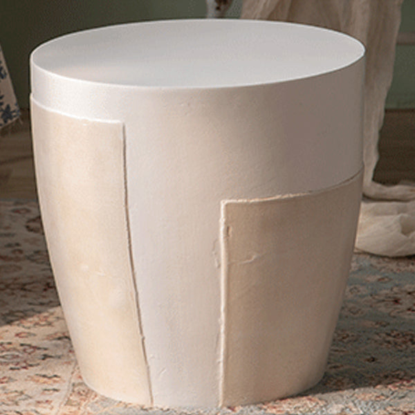 Contemporary Simplicity Geometric Cylinder Magnesium Oxide End Table For Living Room