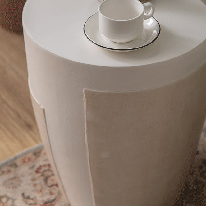 Contemporary Simplicity Geometric Cylinder Magnesium Oxide End Table For Living Room