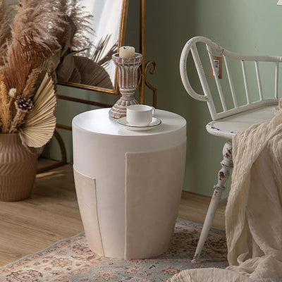 Contemporary Simplicity Geometric Cylinder Magnesium Oxide End Table For Living Room
