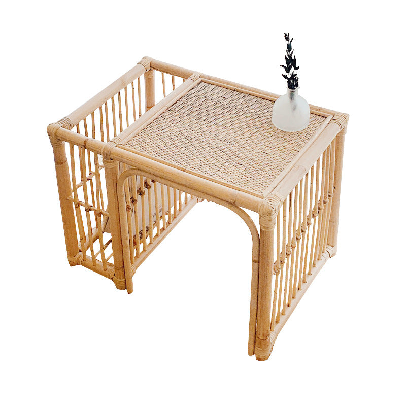 Traditioneller Vintage Runder Massivholz Tablett-Tisch 2-stufiger Rollwagen für das Wohnzimmer 