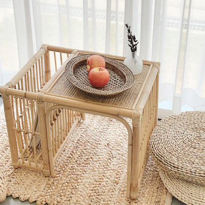 Traditioneller Vintage Runder Massivholz Tablett-Tisch 2-stufiger Rollwagen für das Wohnzimmer 