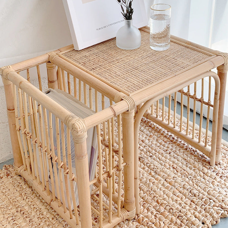 Traditioneller Vintage Runder Massivholz Tablett-Tisch 2-stufiger Rollwagen für das Wohnzimmer 
